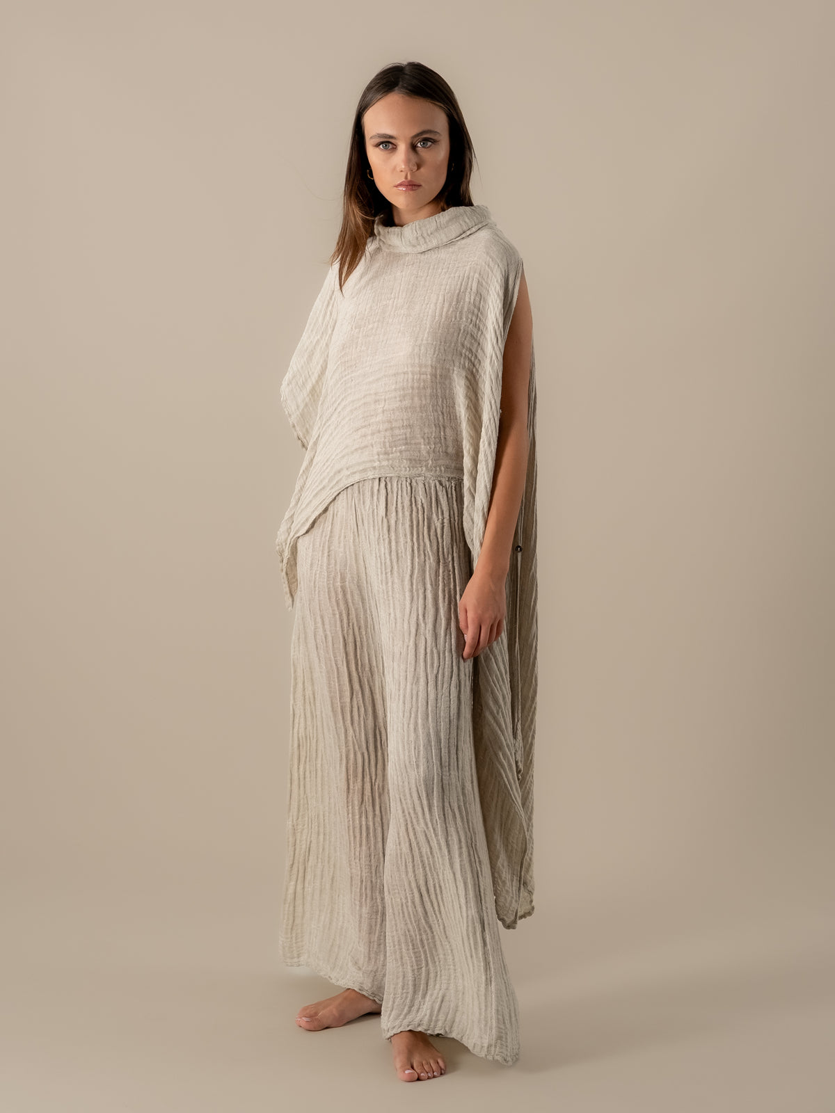 Poncho Scriba Cairo Naturale PONCHO SCRIBA cairo 12 Bottega Di Brunella