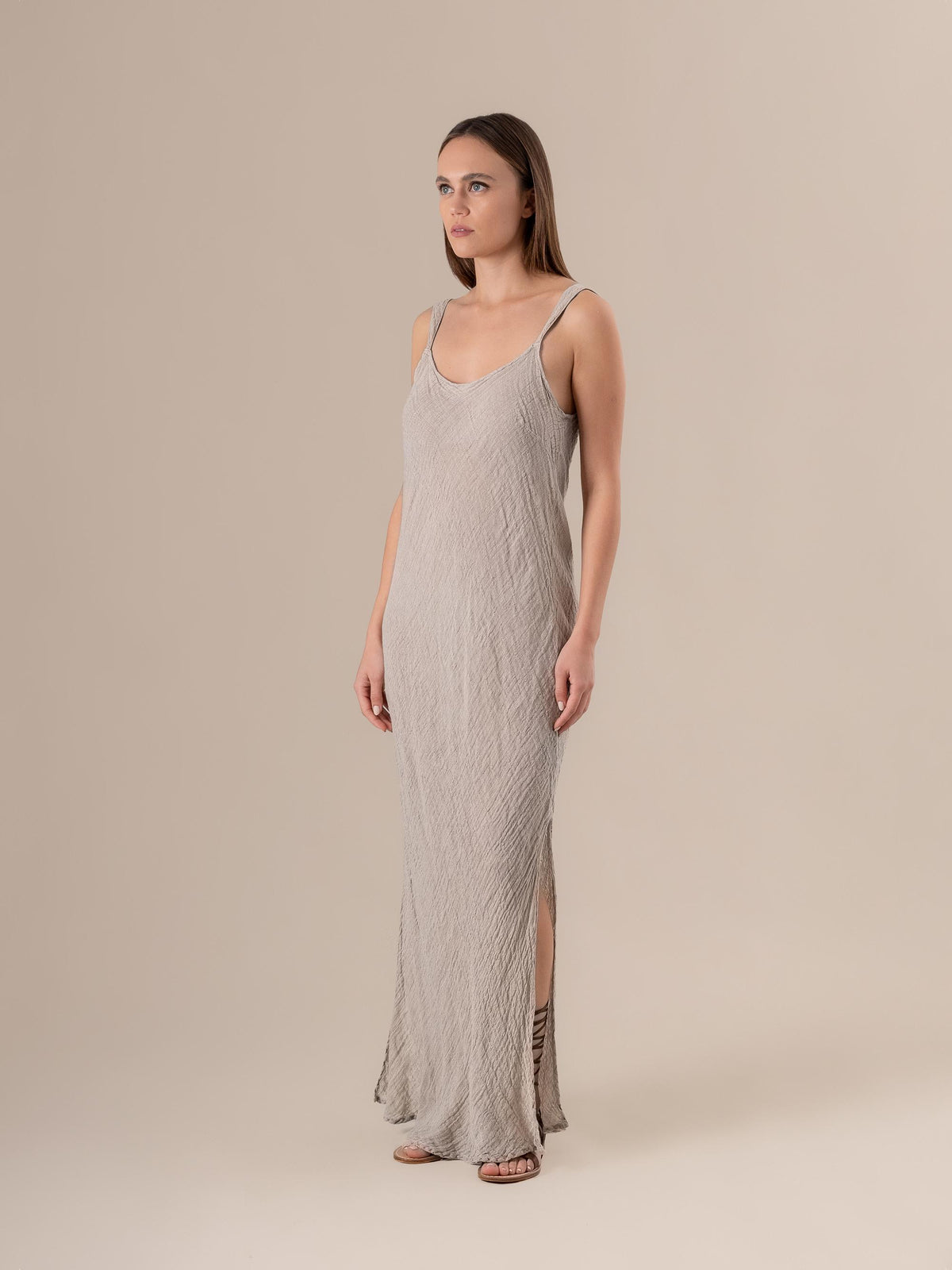 Vestito Sottoveste Maxi Garzata Naturale VESTITO SOTTOVESTE MAXI garzata 12 Bottega Di Brunella