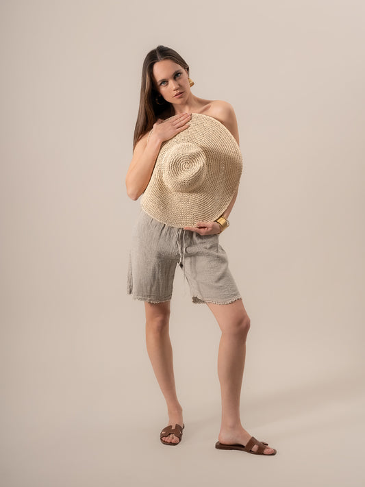 Shorts Amalfi Assisi Pesante Naturale SHORT AMALFI ASSISI PESANTE 12 Bottega Di Brunella 