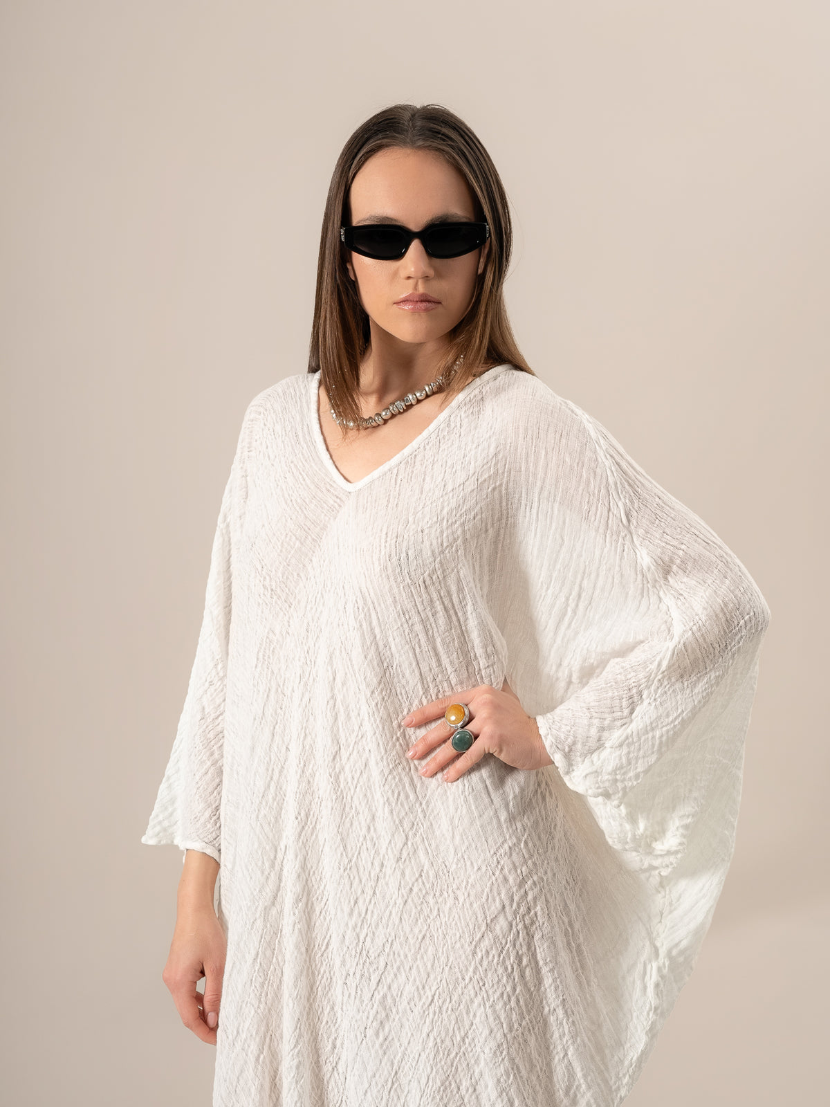 Vestito Fausta Garzata Latte VESTITO FAUSTA garzata 33  