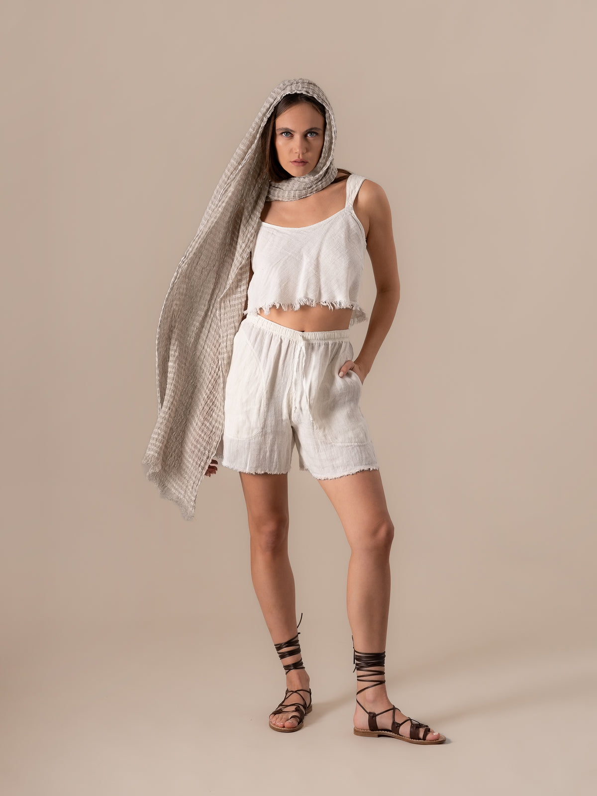Shorts Country Tela Country Latte SHORTS COUNTRY tela country 33 Bottega Di Brunella 