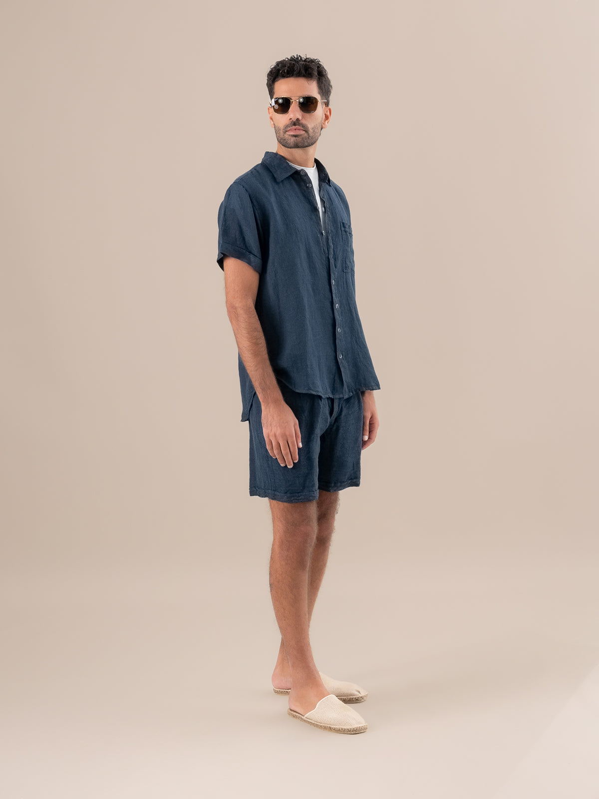 Bermuda Edoardo Lino Medio Borragine BERMUDA EDOARDO lino medio 265 Bottega Di Brunella 
