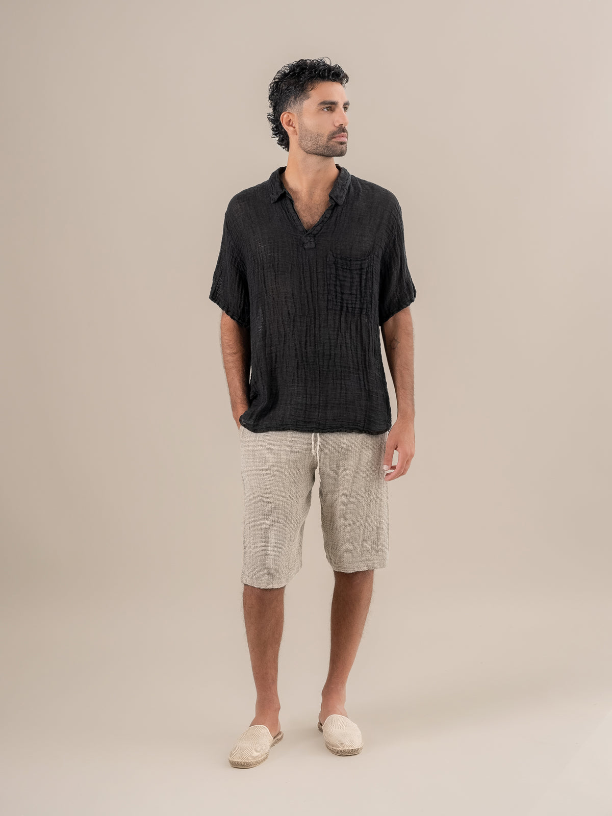 Camicia Colombia Garzata Nero CAMICIA COLOMBIA garzata 0 Bottega Di Brunella 