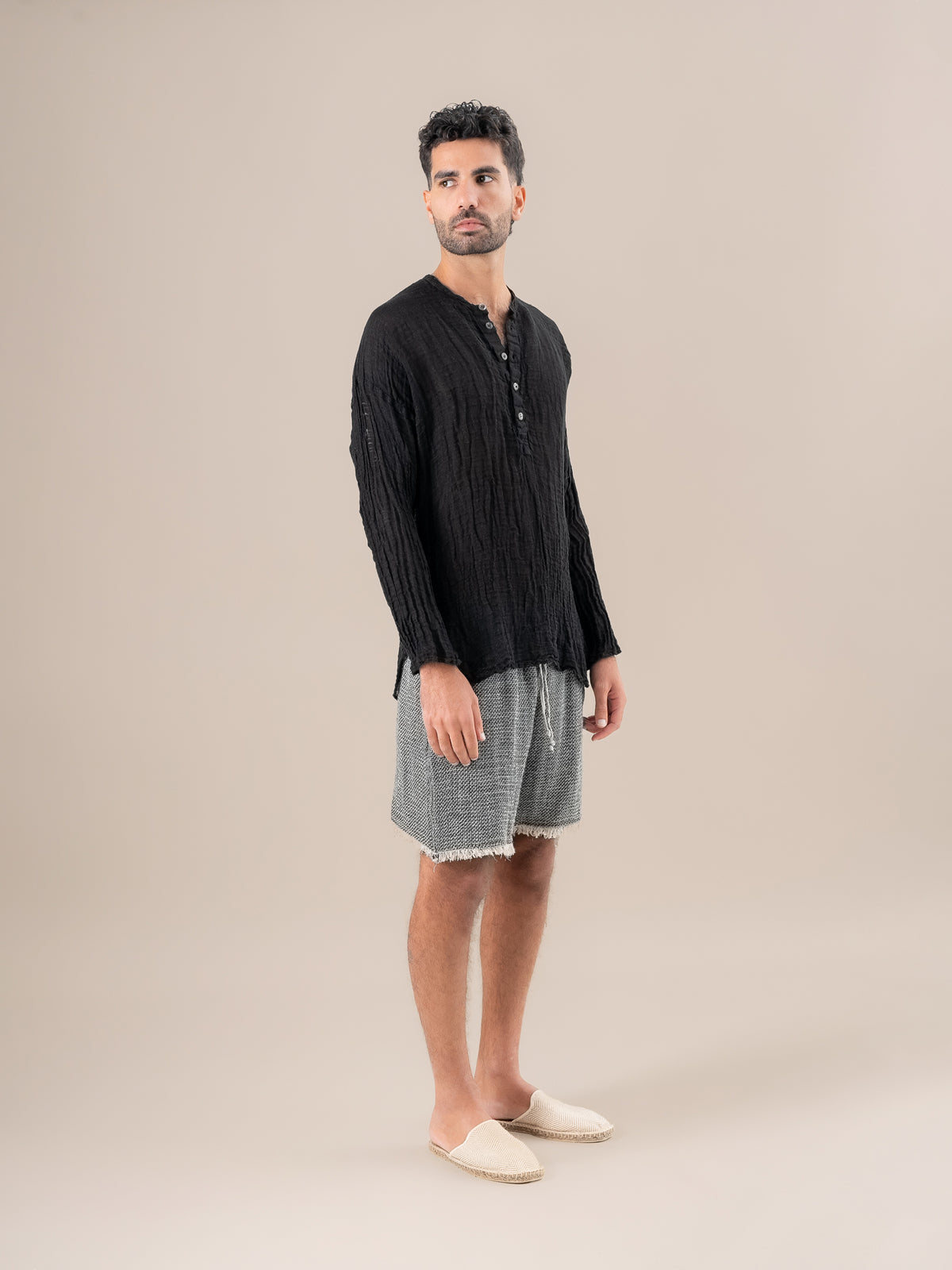 Camicia Serafino Garzata Nero CAMICIA SERAFINO garzata 0 Bottega Di Brunella 