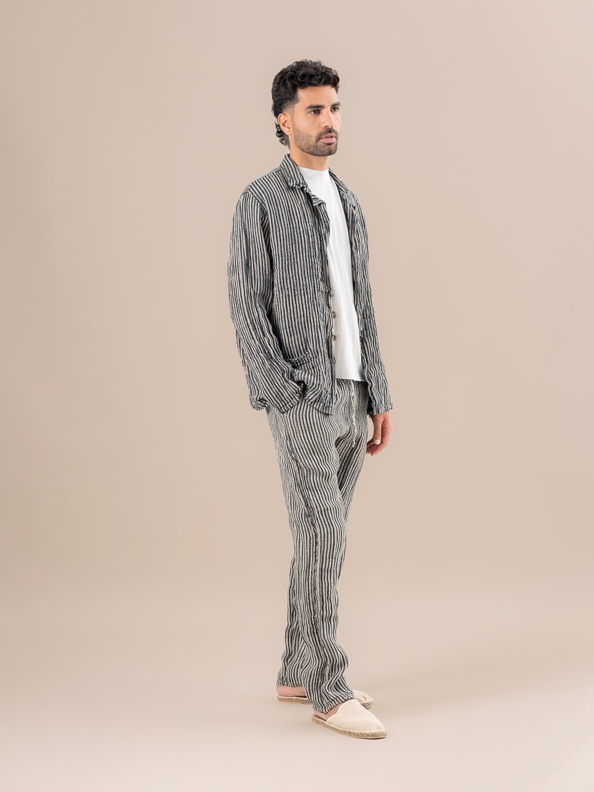 Pantaloni Amalfi Riga Valentina Naturale PANTALONE AMALFI riga valentina 12 Bottega Di Brunella 