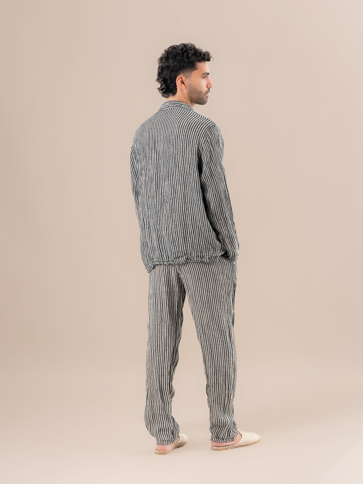 Pantaloni Amalfi Riga Valentina Naturale PANTALONE AMALFI riga valentina 12 Bottega Di Brunella 