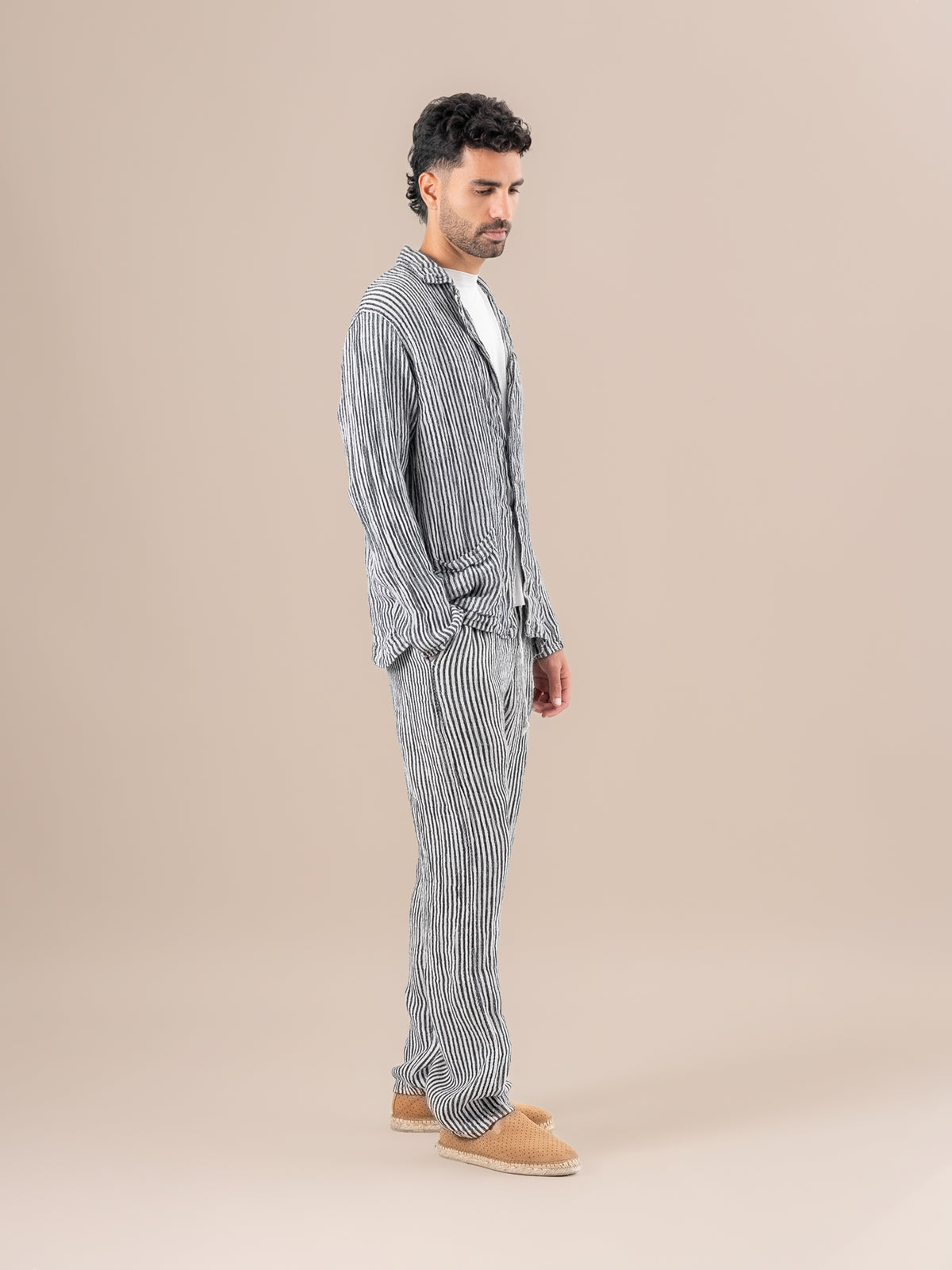 Pantaloni Amalfi Riga Valentina Latte PANTALONE AMALFI riga valentina 33 Bottega Di Brunella 