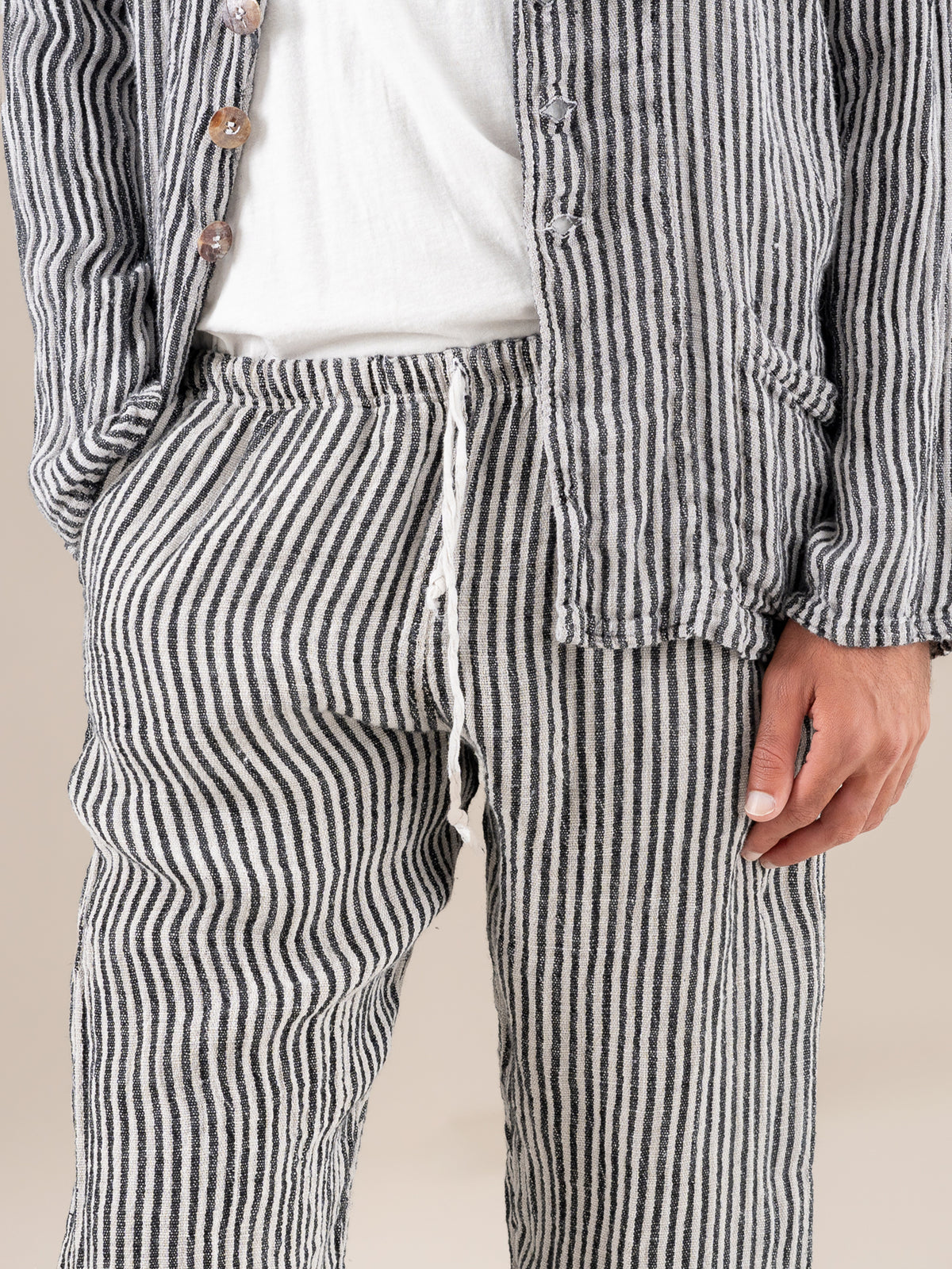 Pantaloni Amalfi Riga Valentina Latte PANTALONE AMALFI riga valentina 33 Bottega Di Brunella 