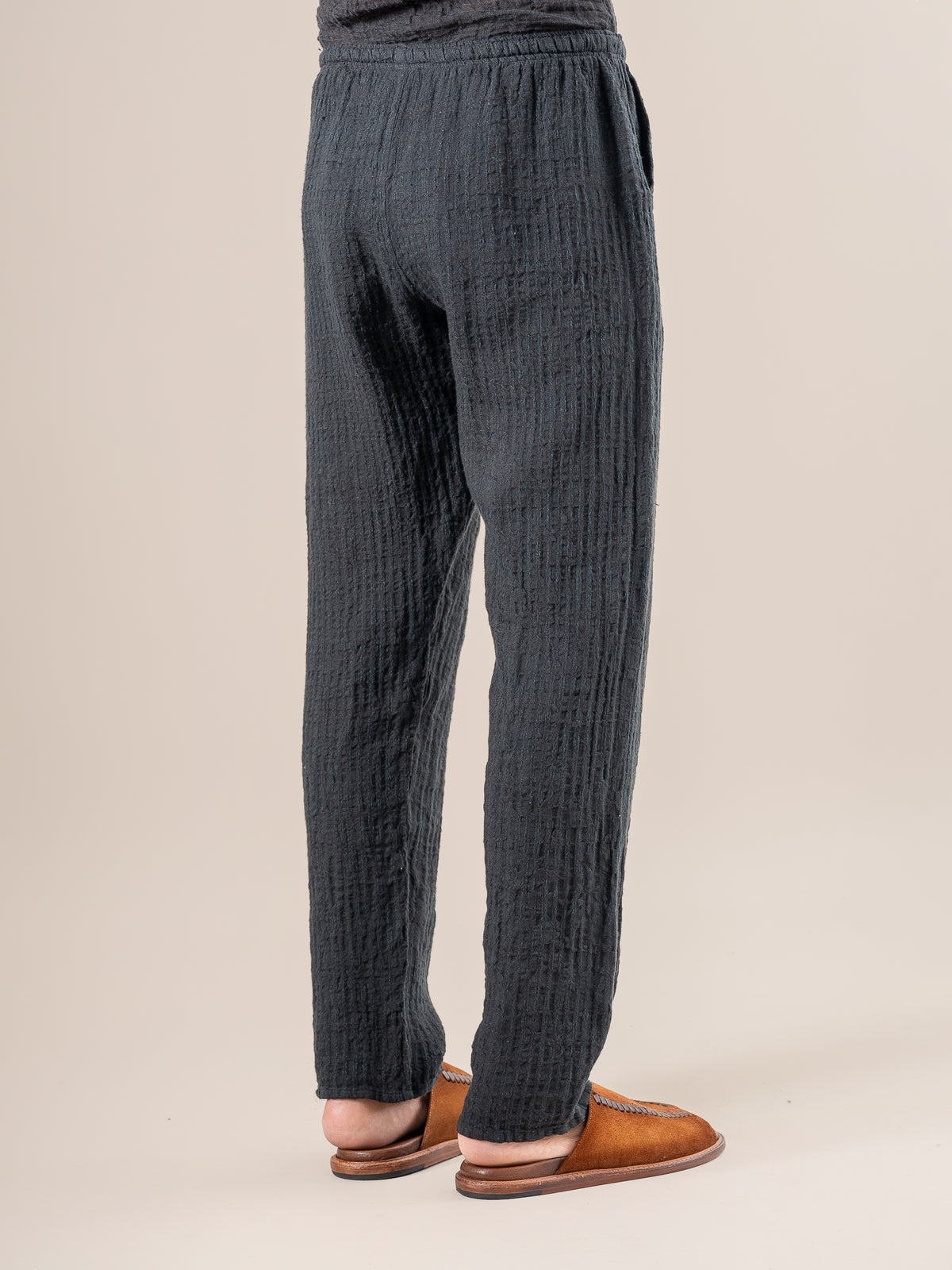 Pantaloni Amalfi Tela Uffizi Nero PANTALONE AMALFI tela uffizi 0 Bottega Di Brunella 