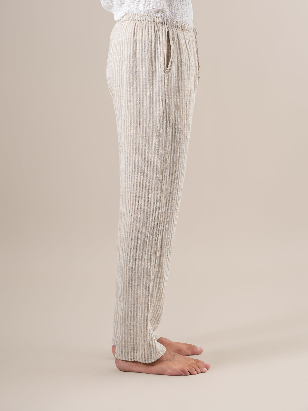 Pantaloni Amalfi Tela Uffizi Naturale PANTALONE AMALFI tela uffizi 12 Bottega Di Brunella 