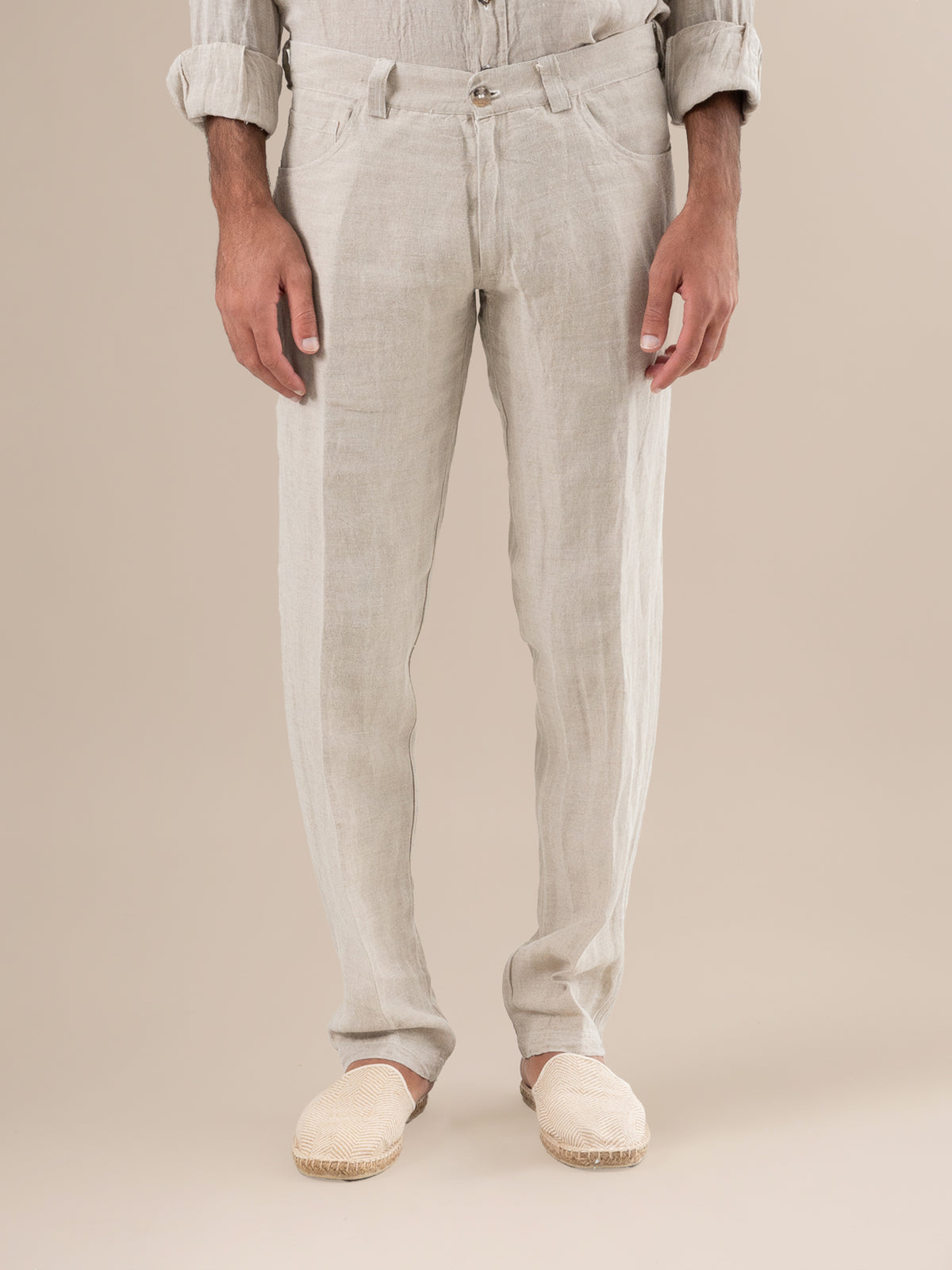 Pantalone Emanuel Lino Medio Naturale PANTALONE EMANUEL lino medio 12 Bottega Di Brunella 
