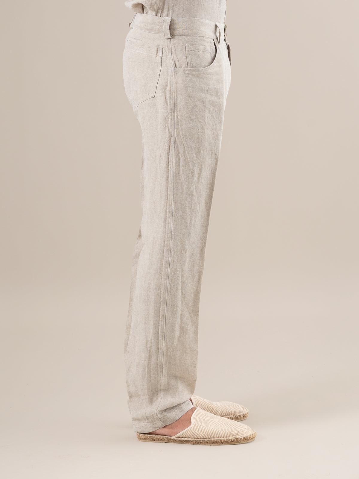 Pantalone Emanuel Lino Medio Naturale PANTALONE EMANUEL lino medio 12 Bottega Di Brunella 