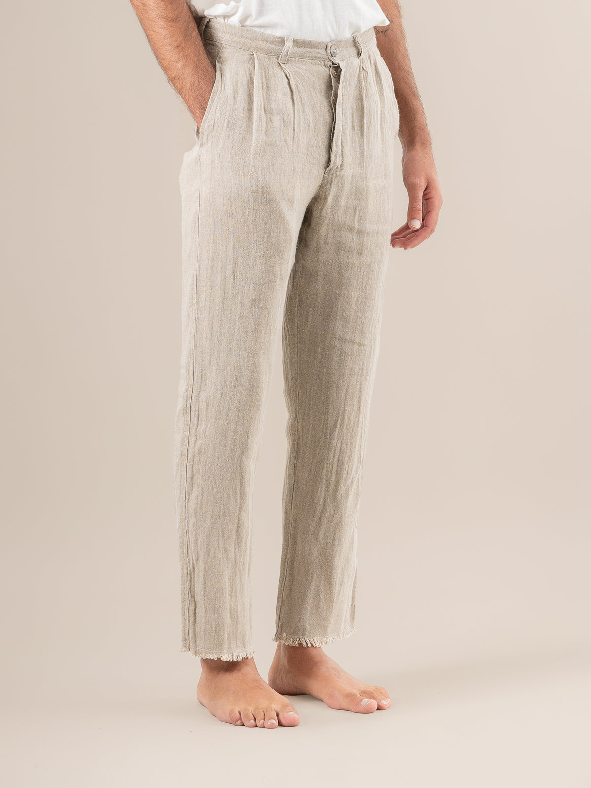Pantalone Luca Tela Country Naturale PANTALONE LUCA tela country 12 Bottega Di Brunella 
