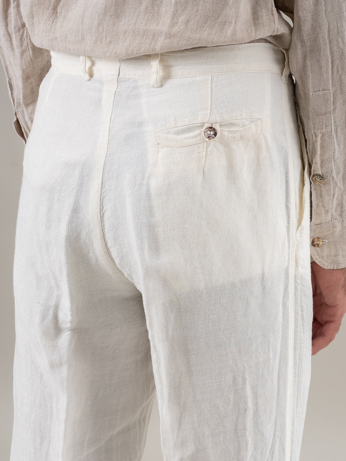 Pantalone Peppino Lino Medio Latte PANTALONE PEPPINO lino medio 33 Bottega Di Brunella 
