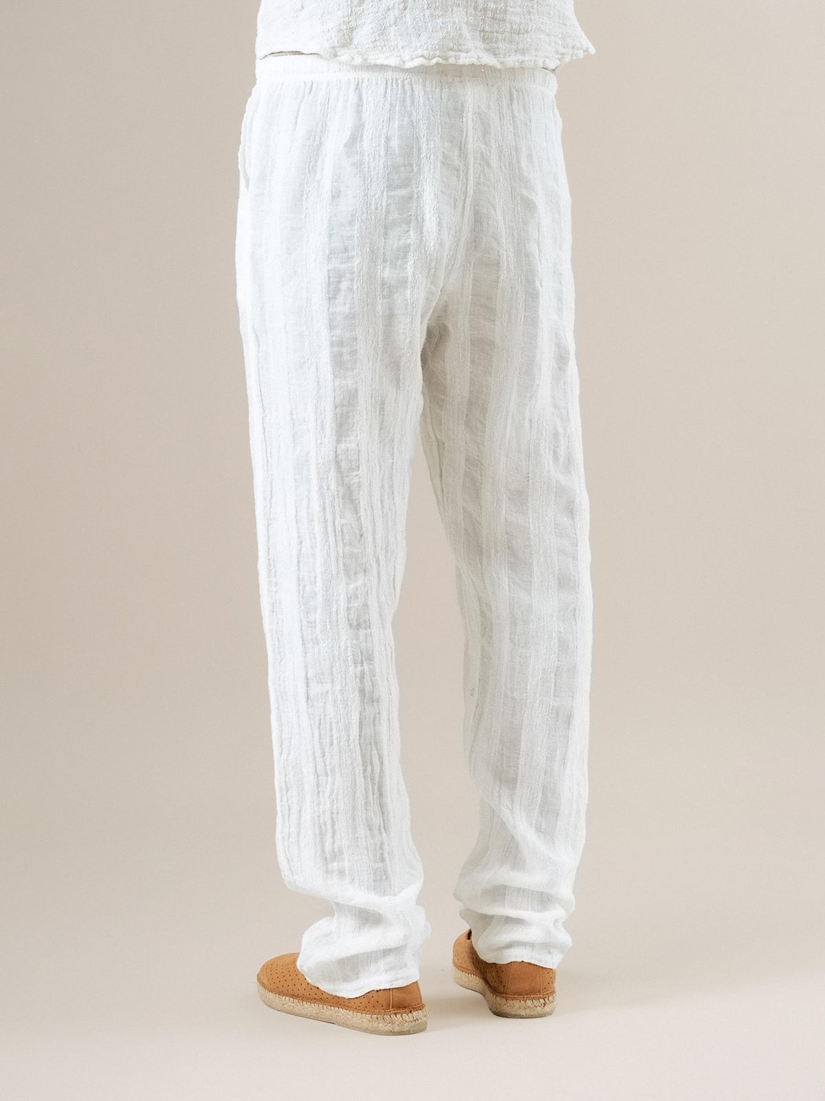 Pantaloni Amalfi Riga Jeep Latte PANTALONE AMALFI riga jeep 33 Bottega Di Brunella 