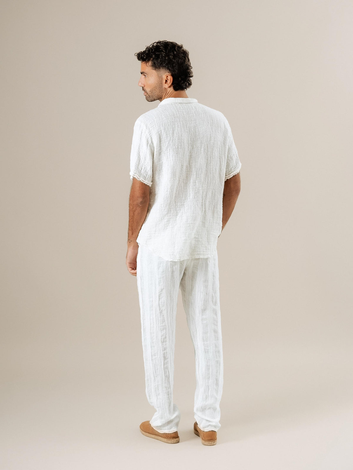 Pantaloni Amalfi Riga Jeep Latte PANTALONE AMALFI riga jeep 33 Bottega Di Brunella 